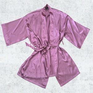 Victoria’s Secret Dusk Mauve Satin Short Robe